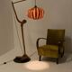 1960s Mid-Century Modern Sculptural Wooden and Veneer Floor Lamp