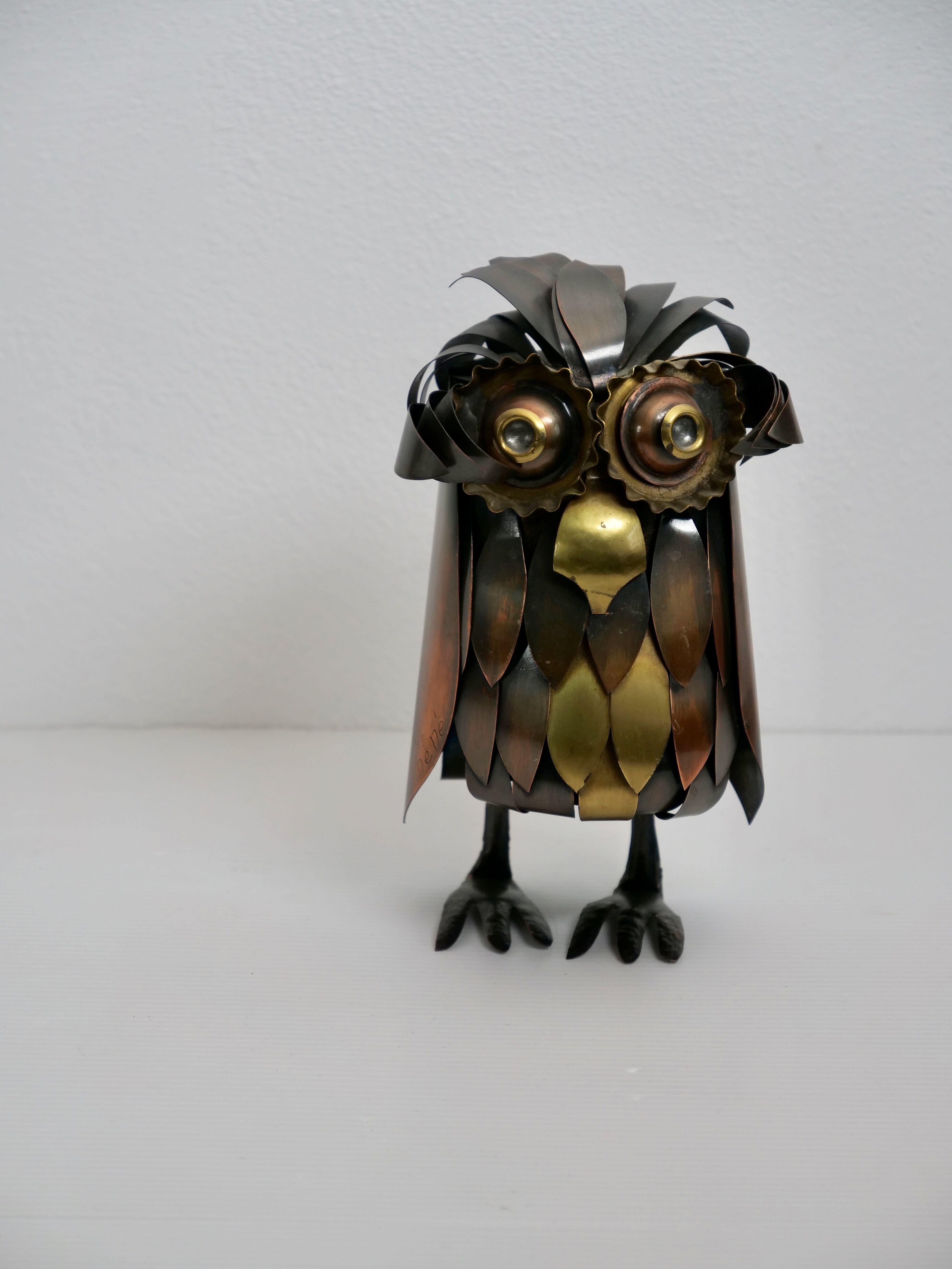 Decorative Metal Owl Curtis Gere style