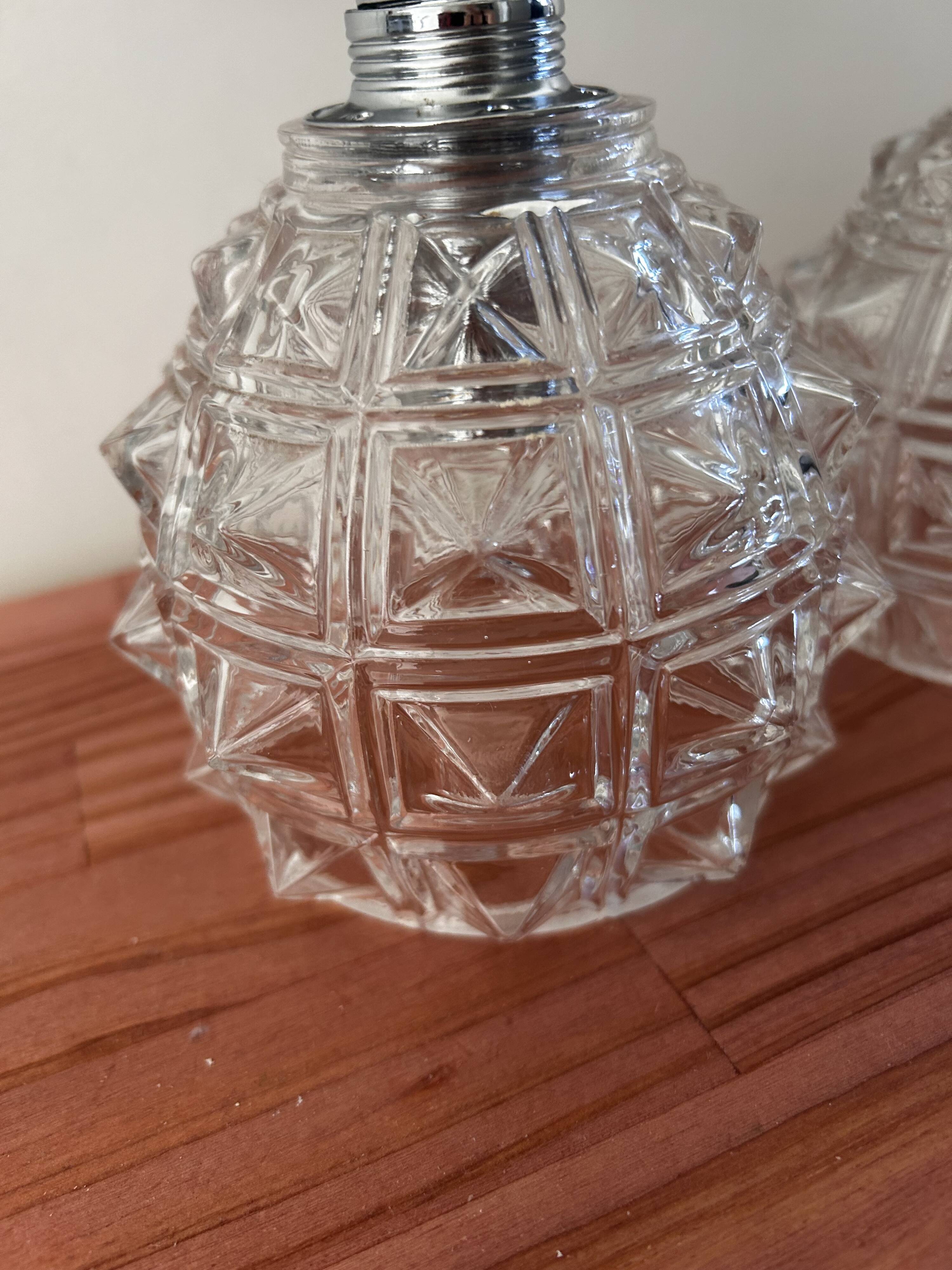 Pair of chrome wall lights