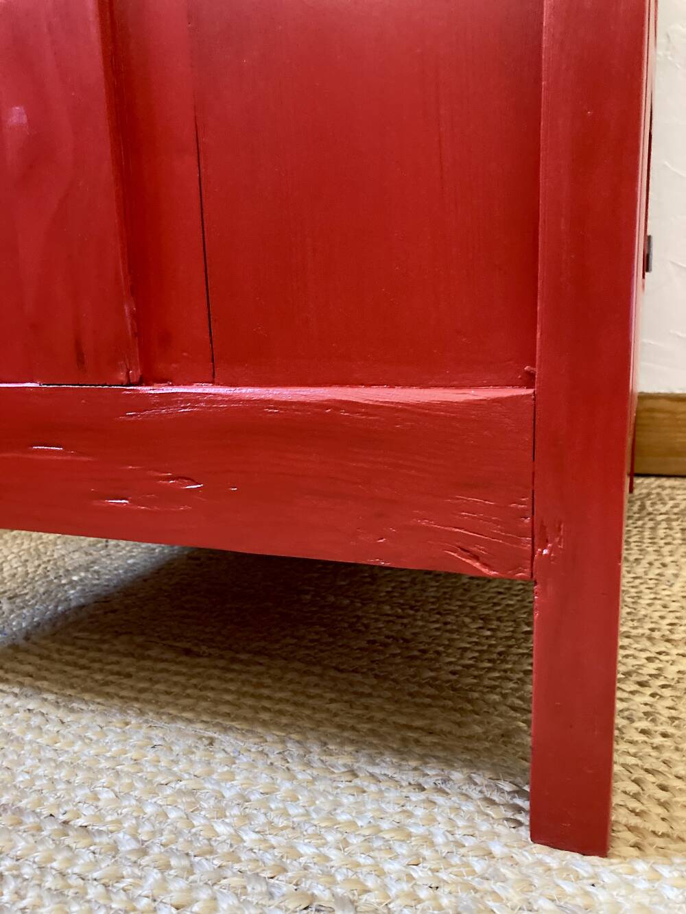 Glazed pine solid wood bonnetière