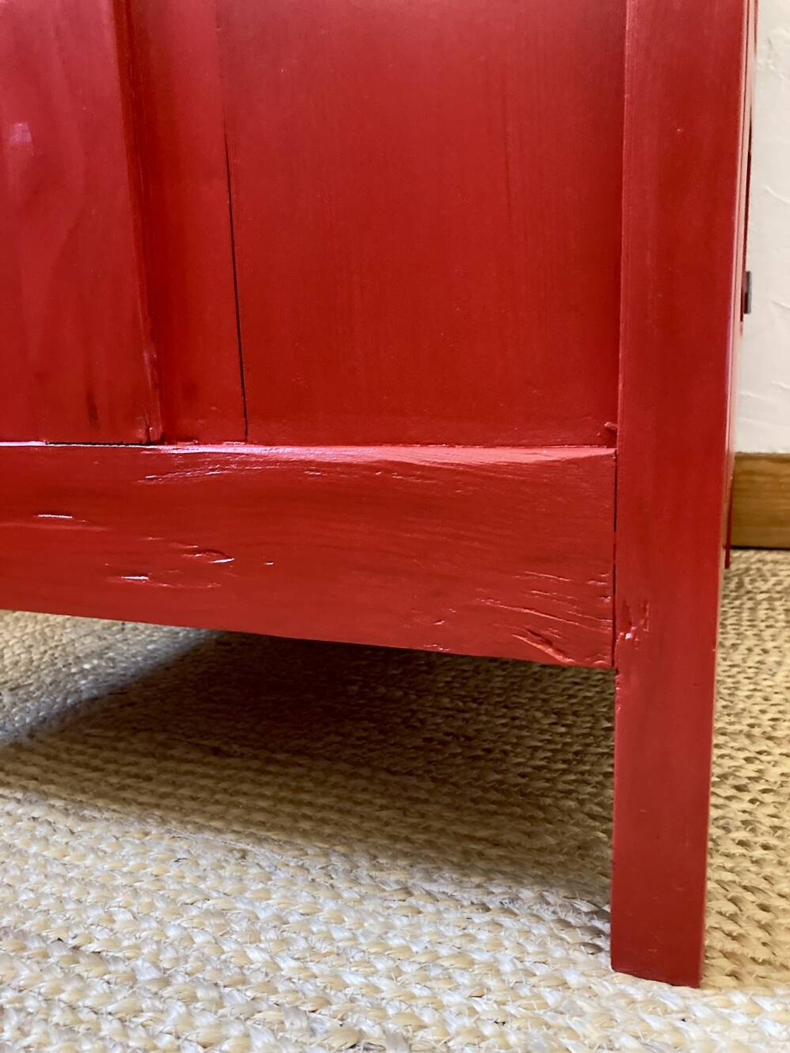 Glazed pine solid wood bonnetière