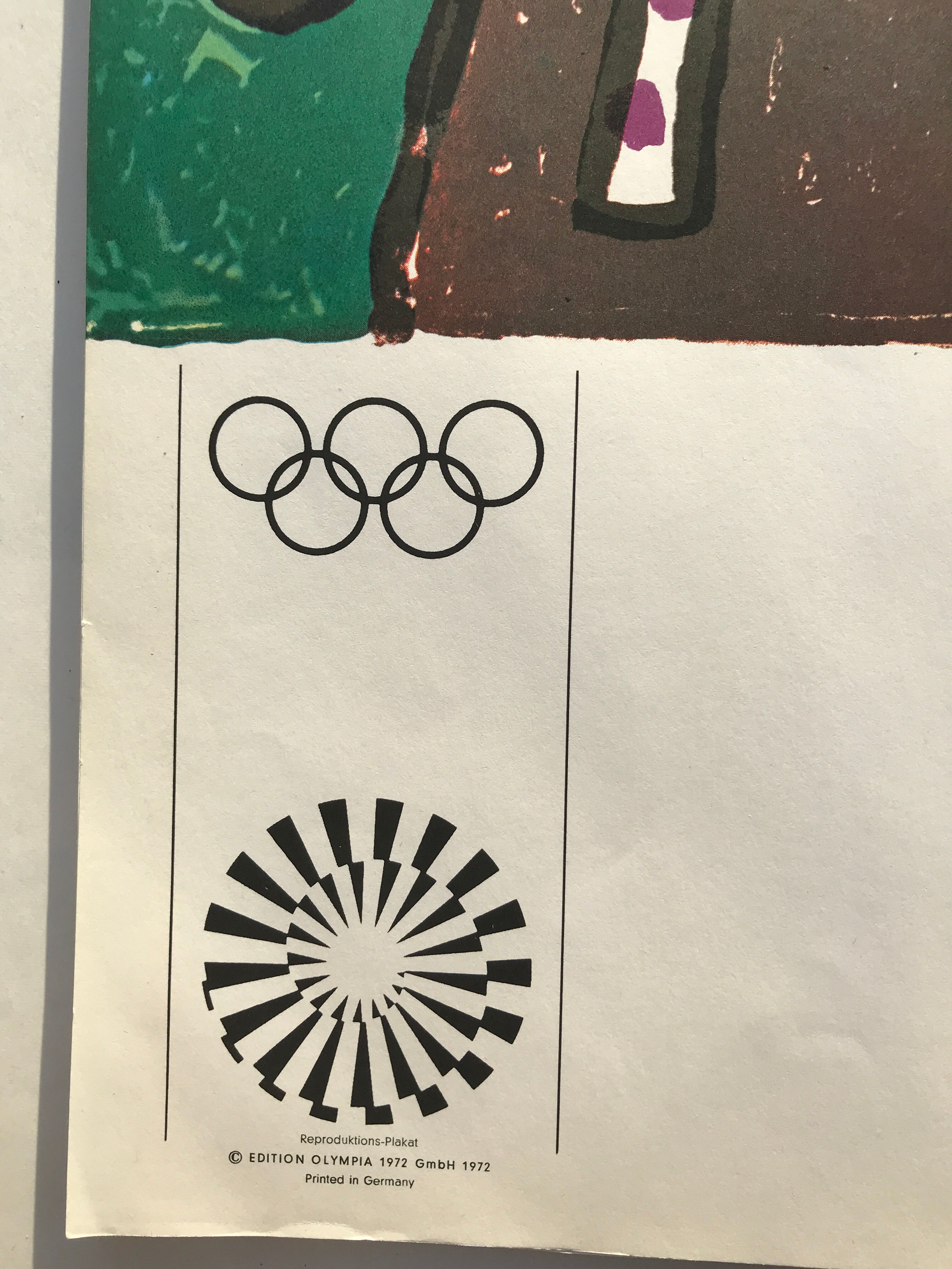 Davie allan (1920-2014) olympische spiele münchen, 1972. original poster