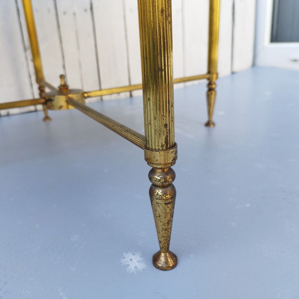 Table néoclassique marbre vert vintage