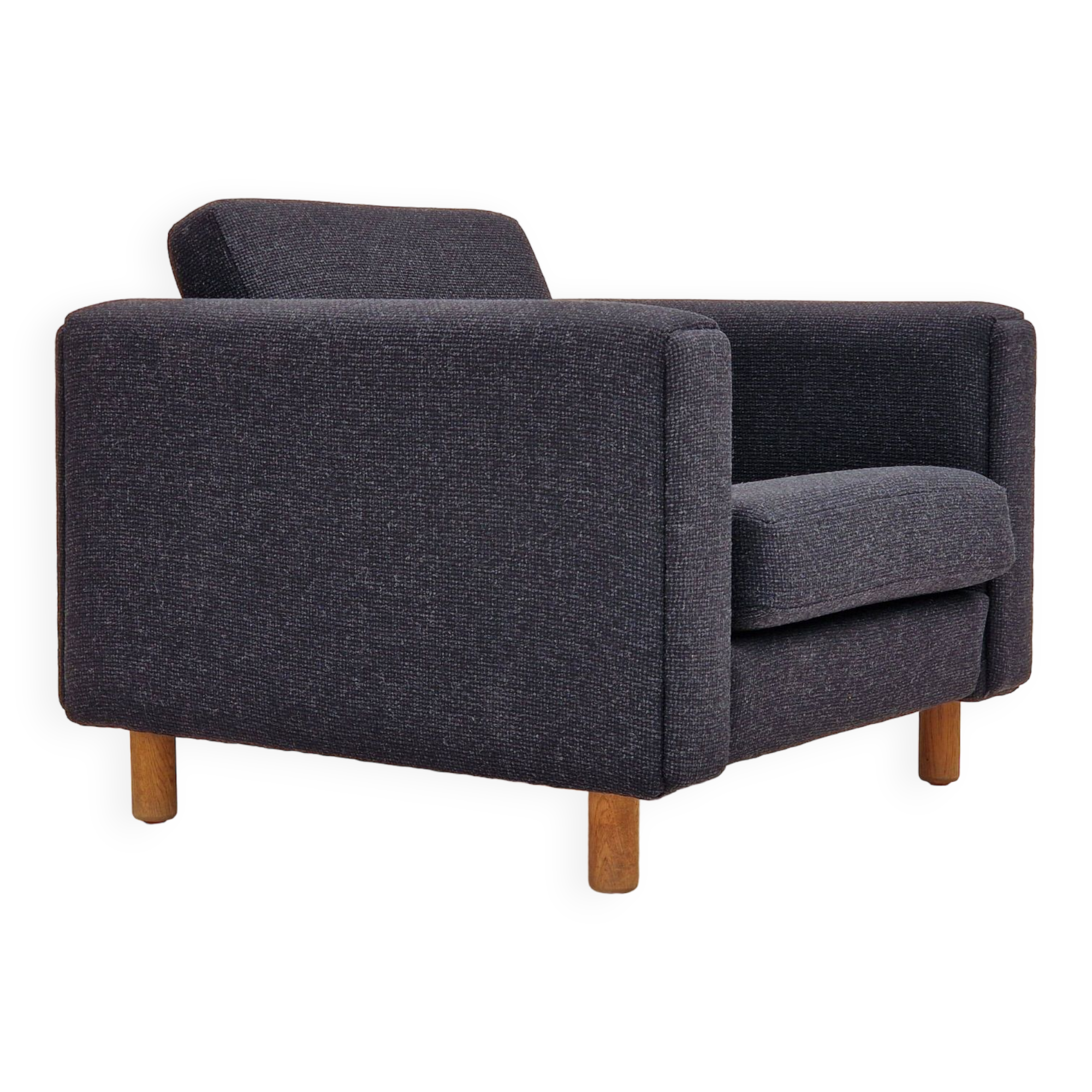 1970s, Danish design by H.J. Wegner, reupholstered armchair, model GE300.