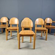 Rainer Daumiller pine wood dining chairs for Hirtshals Savvaerk set of