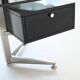 Bureau d'angle exécutif Abbondinterni en acajou et verre, Italie, 1970