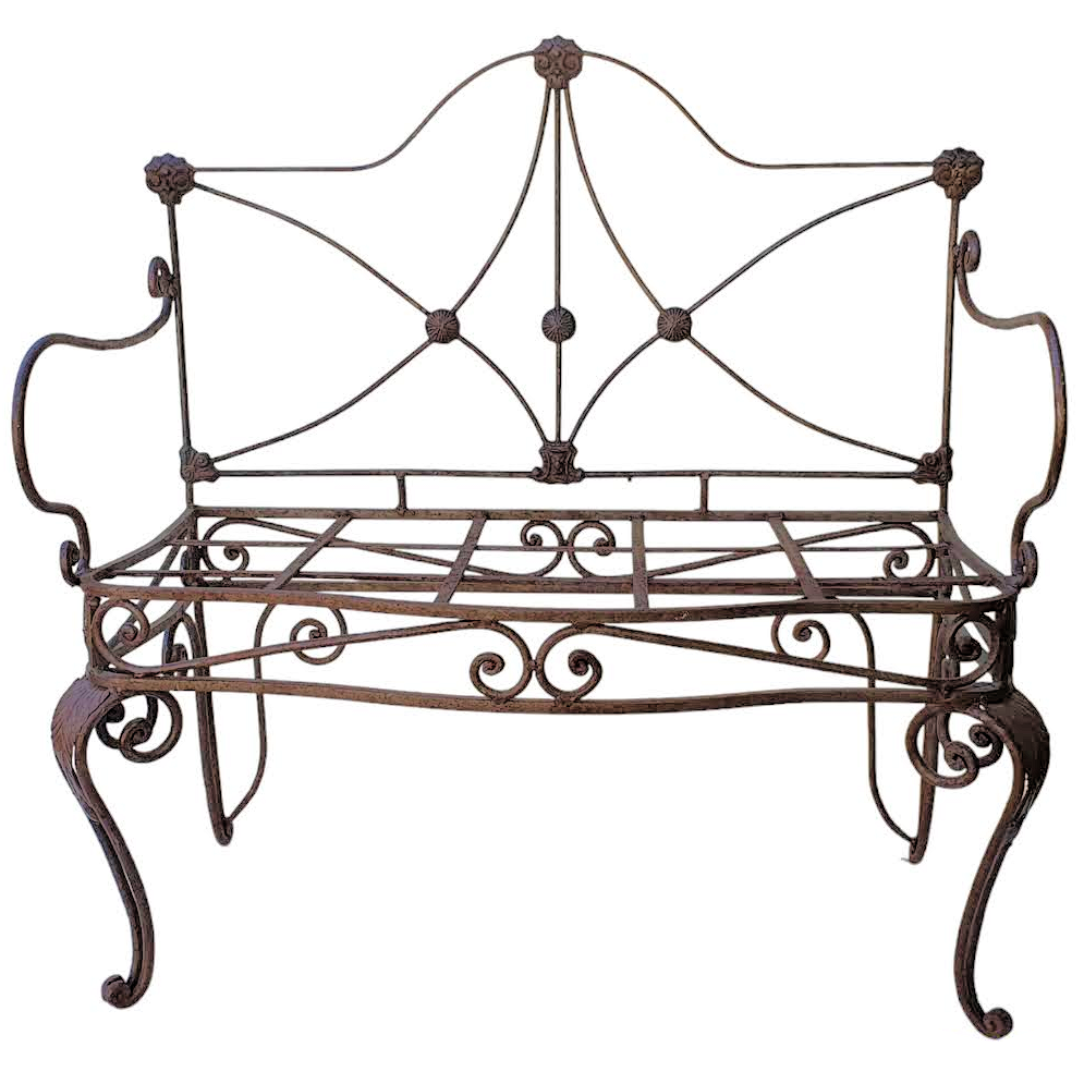 Wrought iron sofa bench