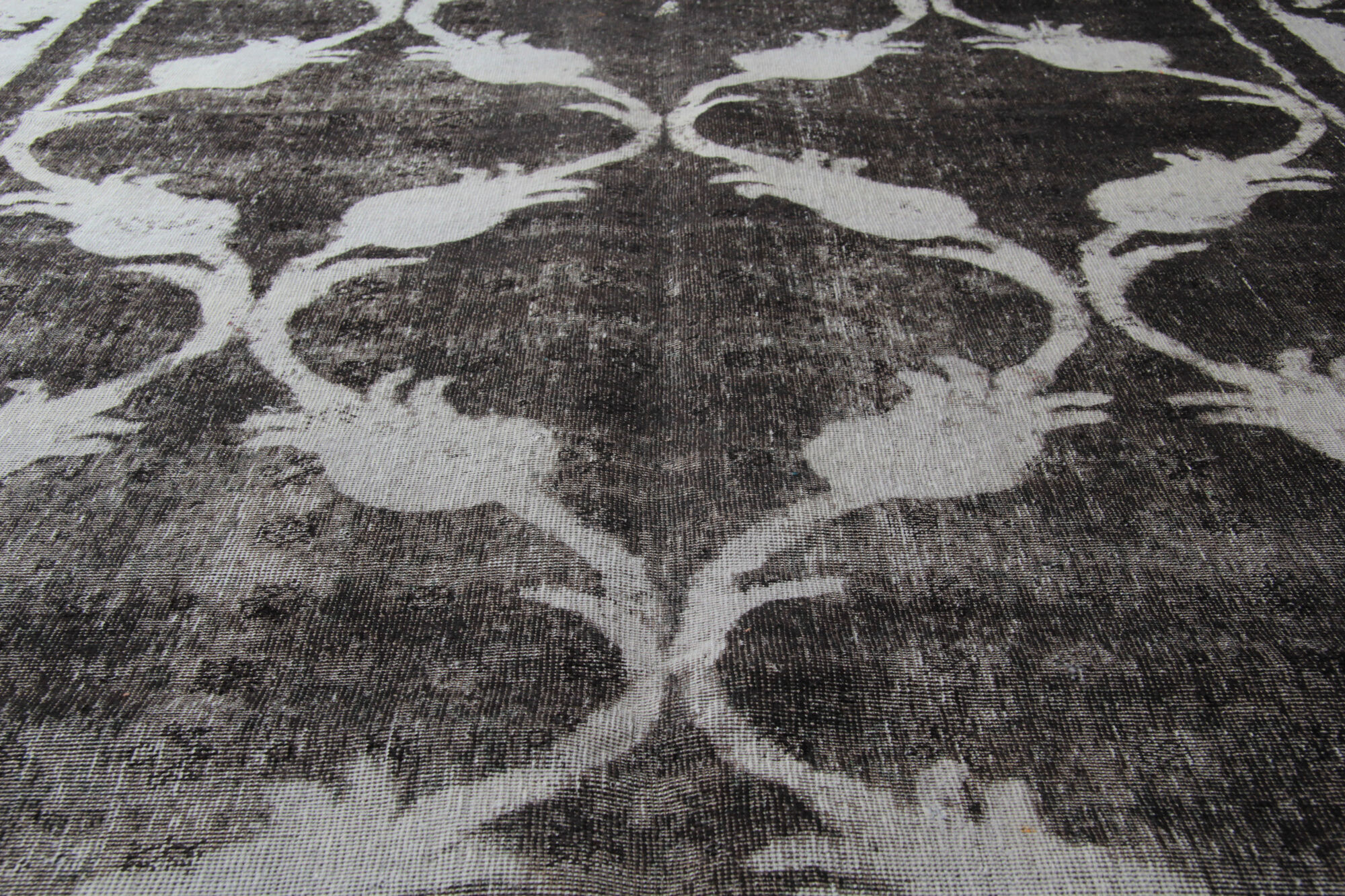 Grey overdyed persian rug traditional handmade persian carpet- 198x285cm