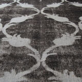 Grey overdyed persian rug traditional handmade persian carpet- 198x285cm