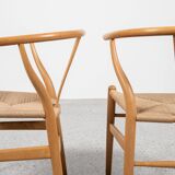 Midcentury pair of original Wishbone Chairs by Hans Wegner for Carl Hansen & Søn