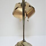 Stylized lotus flower lamp vintage brass 70s