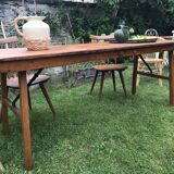 Vintage mid-century farm or estaminet dining table