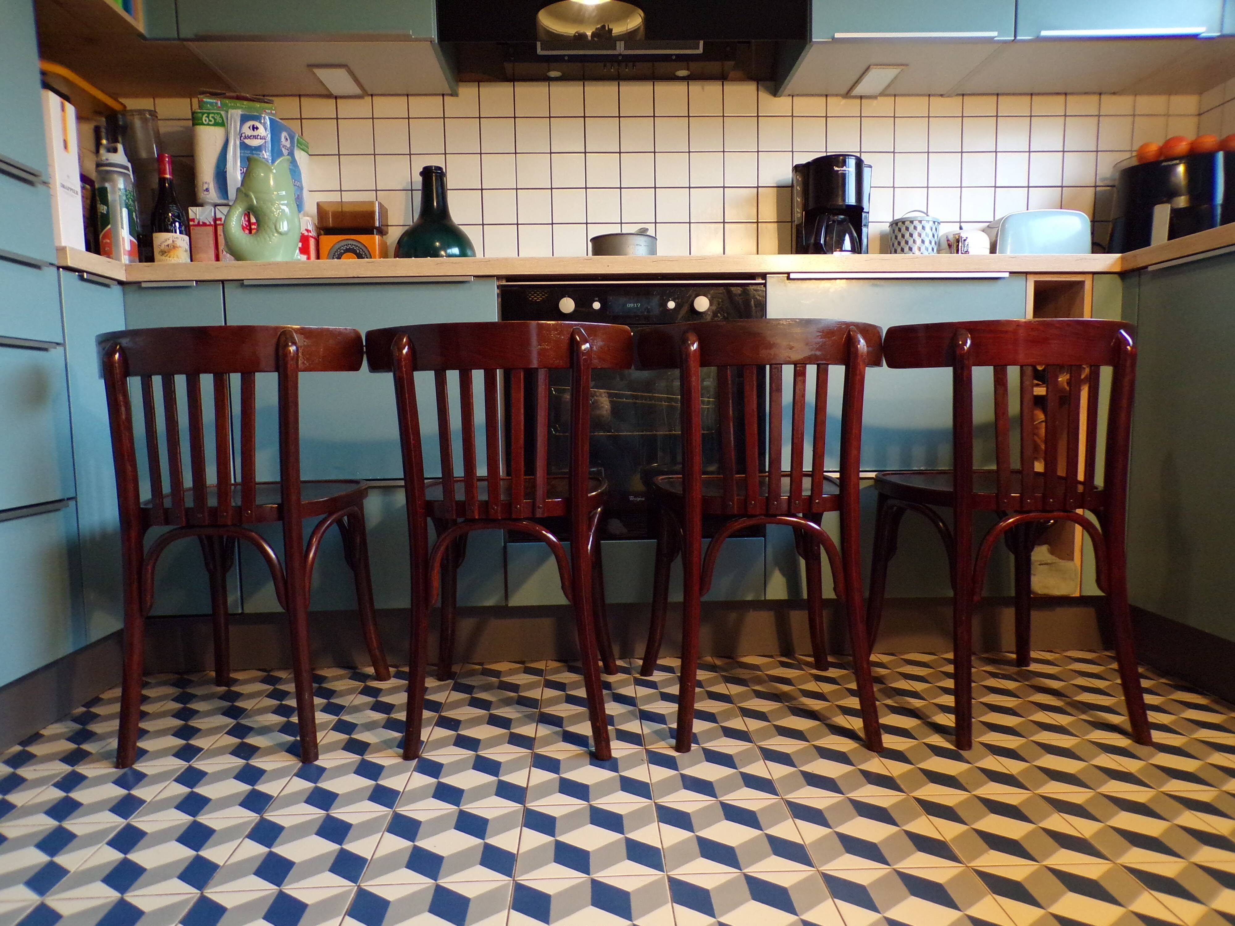 Set de 4 chaises de bistrot 1950