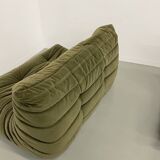 Vintage 2 and 3 seater green velvet togo set