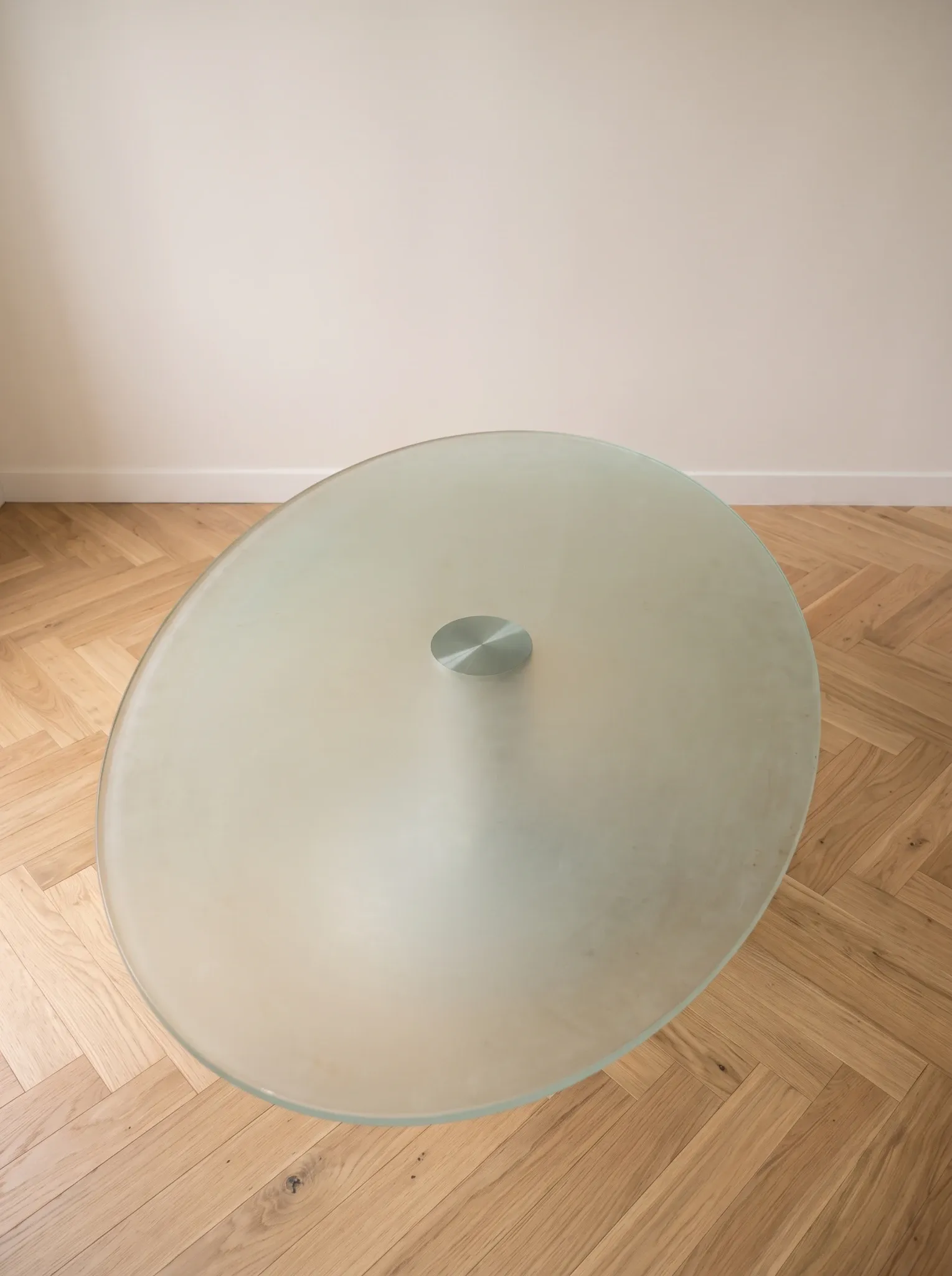 Frosted glass and metal coffee table, 1970s.