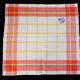 Old tablecloth and 11 towels crossed red blue