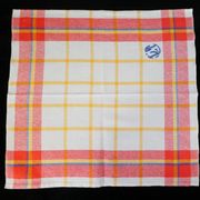 Nappe et 11 serviettes a liteaux croisés rouge orange bleu