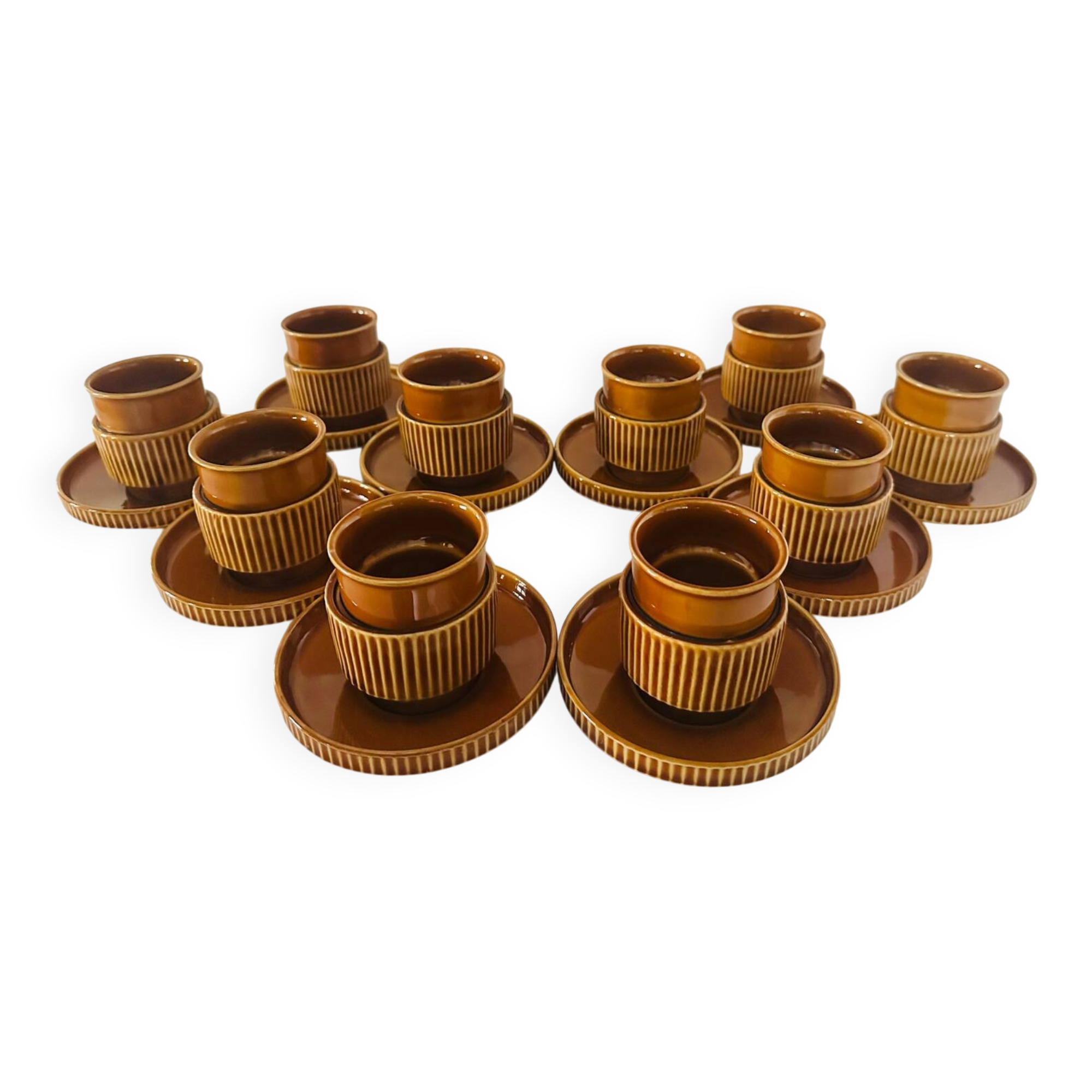 Set of 10 cups and saucers Tognana Italy 70s