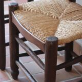 Pair of straw farm chairs