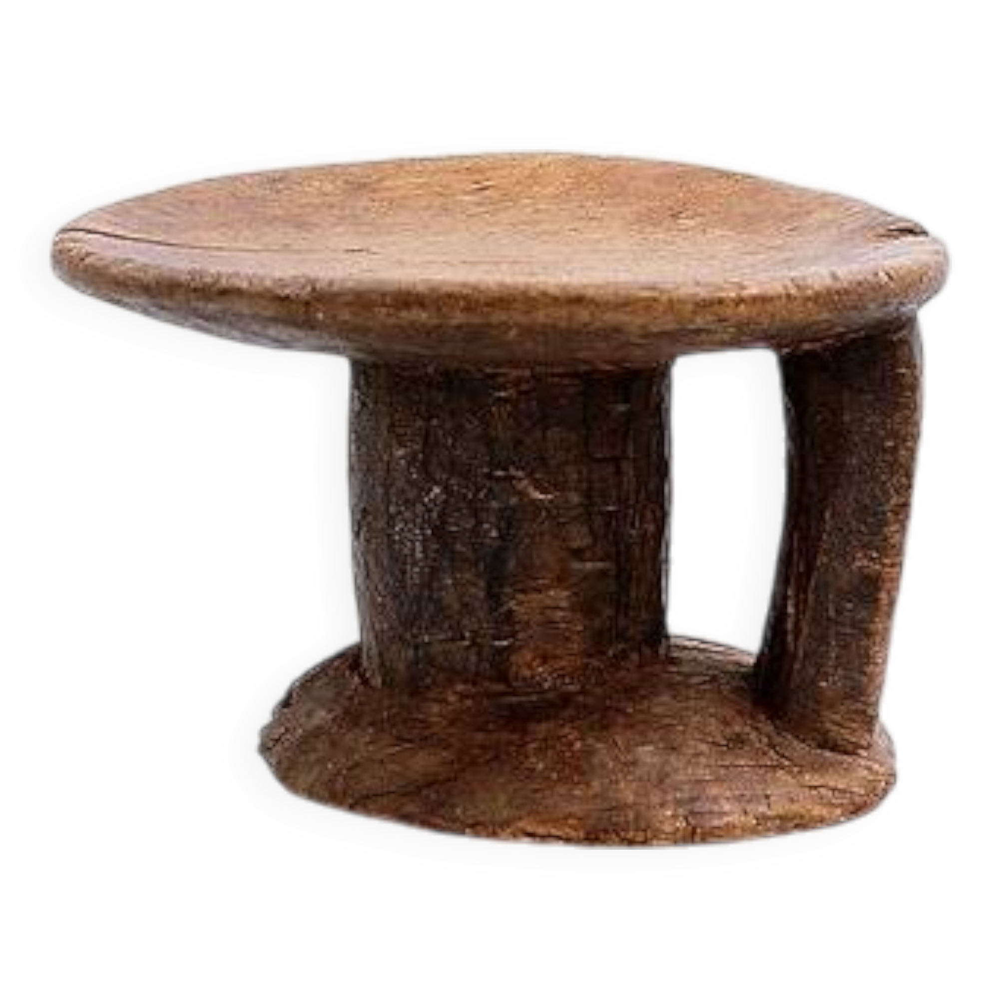 African tonga stool with handle