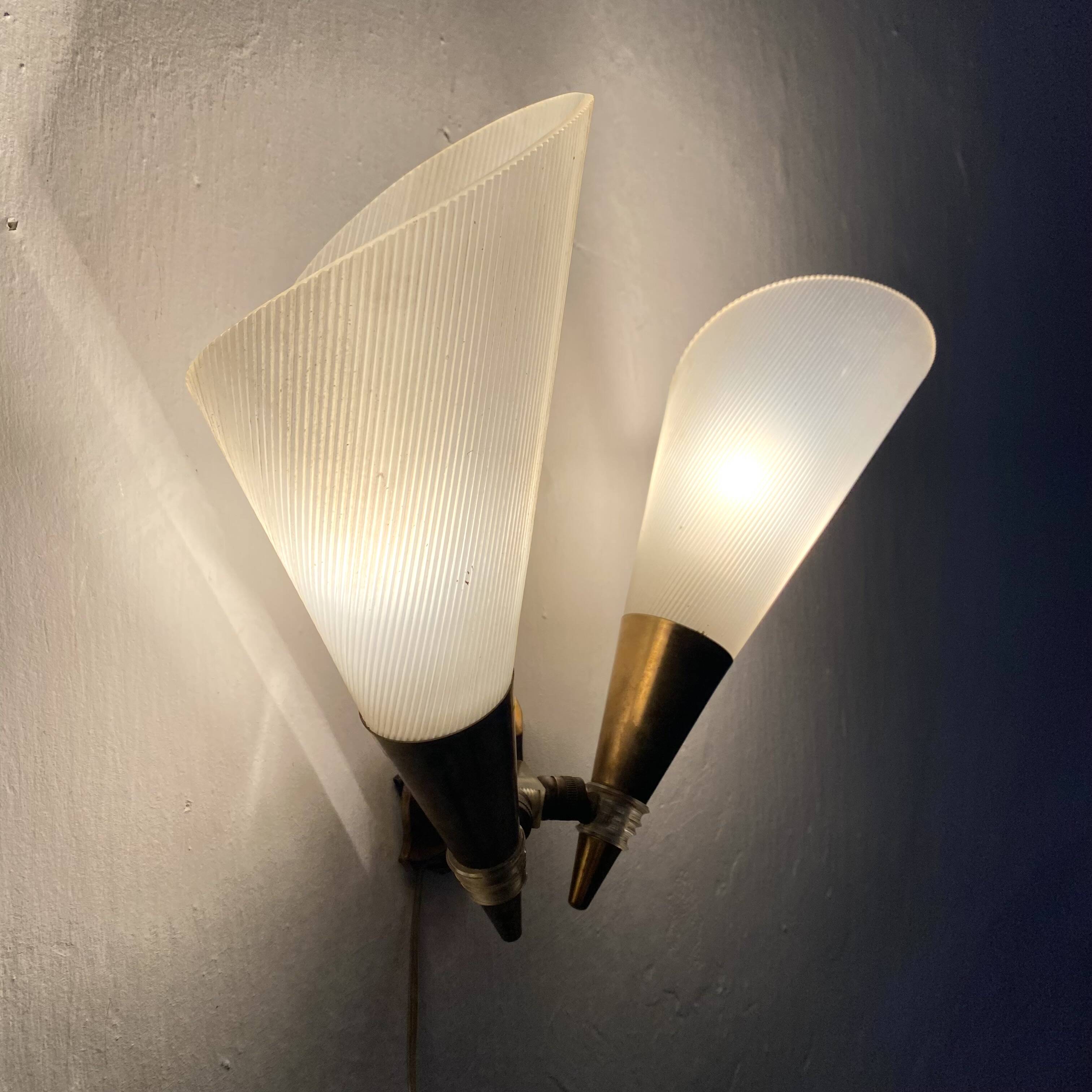 Adjustable conical wall lights from the 60s