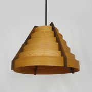Scandinavian pendant light by Linus Bopp Limbach in pine slats. 1960s