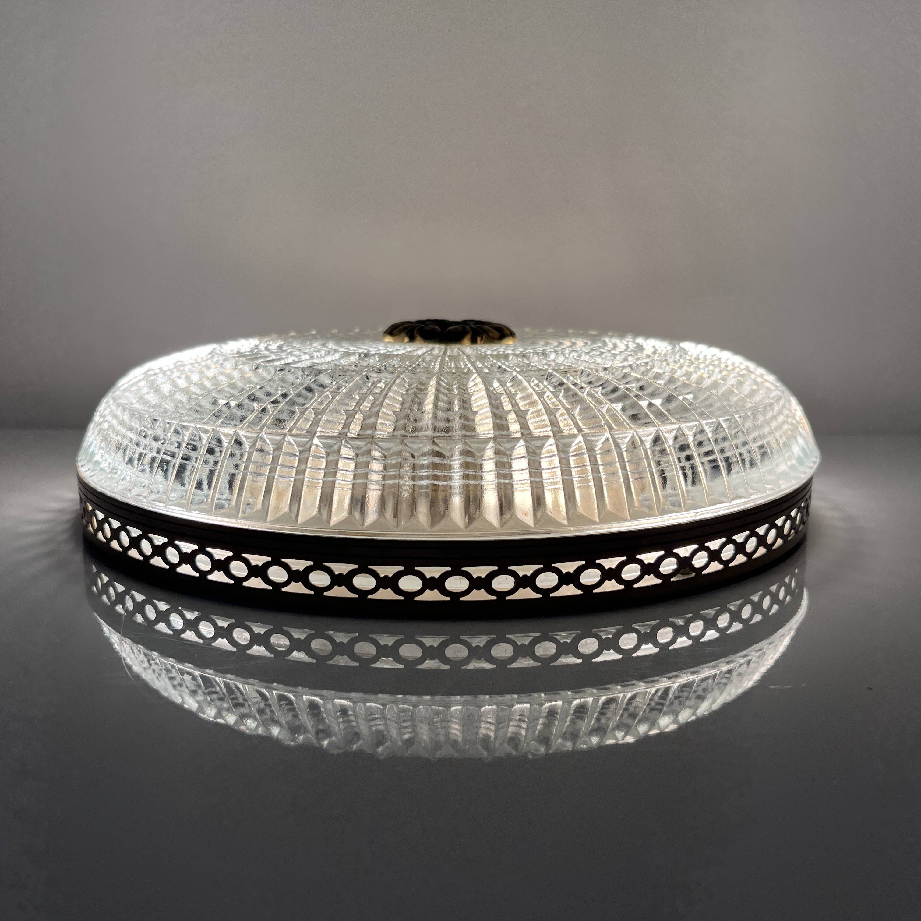 Lucien Gau Two-light gold/crystal ceiling light 680/25