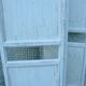3-panel screen in wood and white painted metal vintage 1970