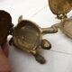 Pair of brass and enameled turtle jewelry box