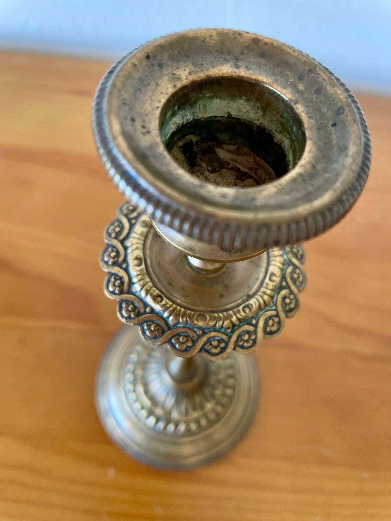 2 copper candle holders
