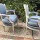 Pair of blue Louis XVI style armchairs