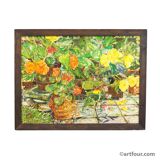 Oil painting by Alexander Michael – Begonias and geraniums, 1980