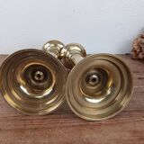 Ancienne paire de bougeoirs en laiton