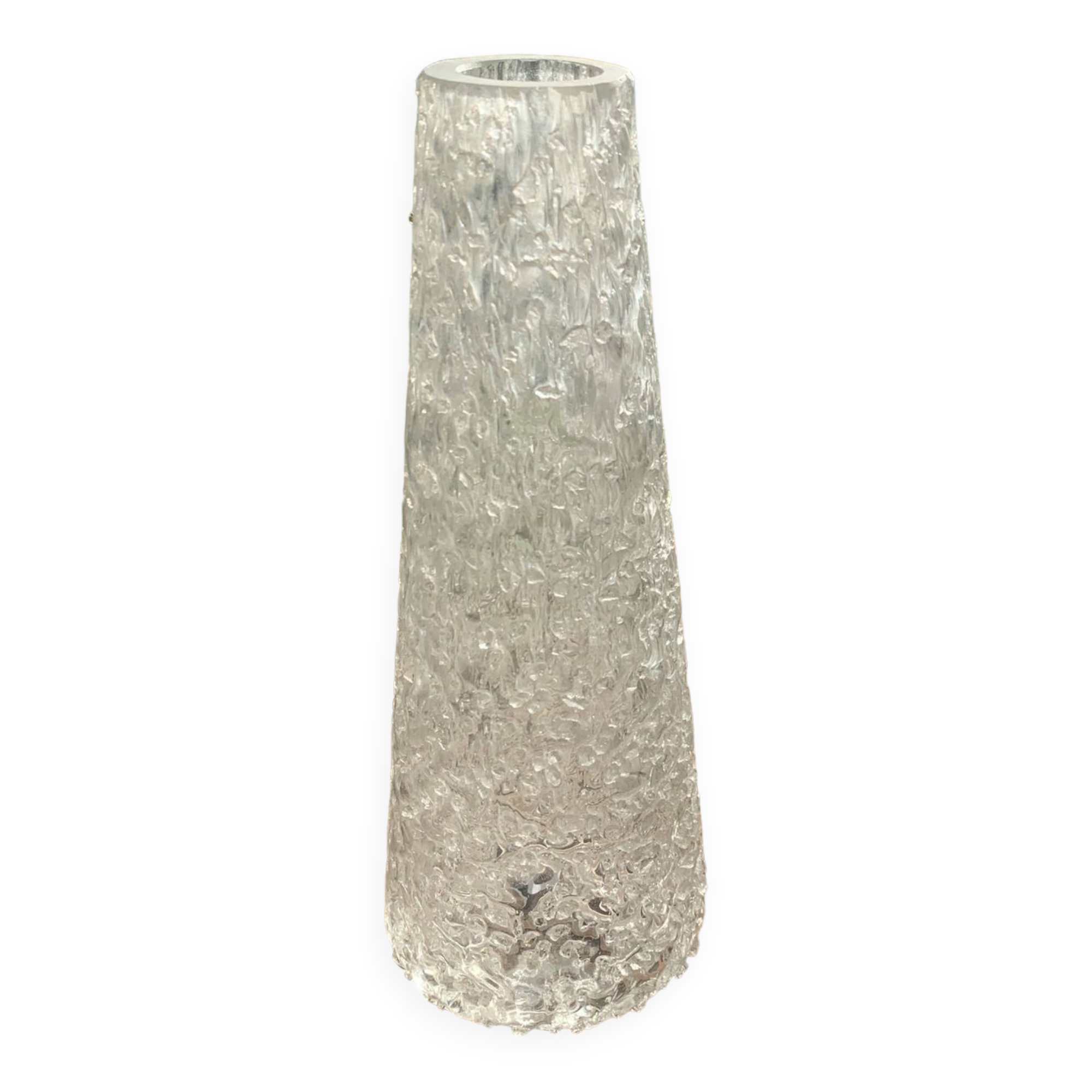 Transparent glass globe in relief, granule, cone shape, design and vintage 1950/1960