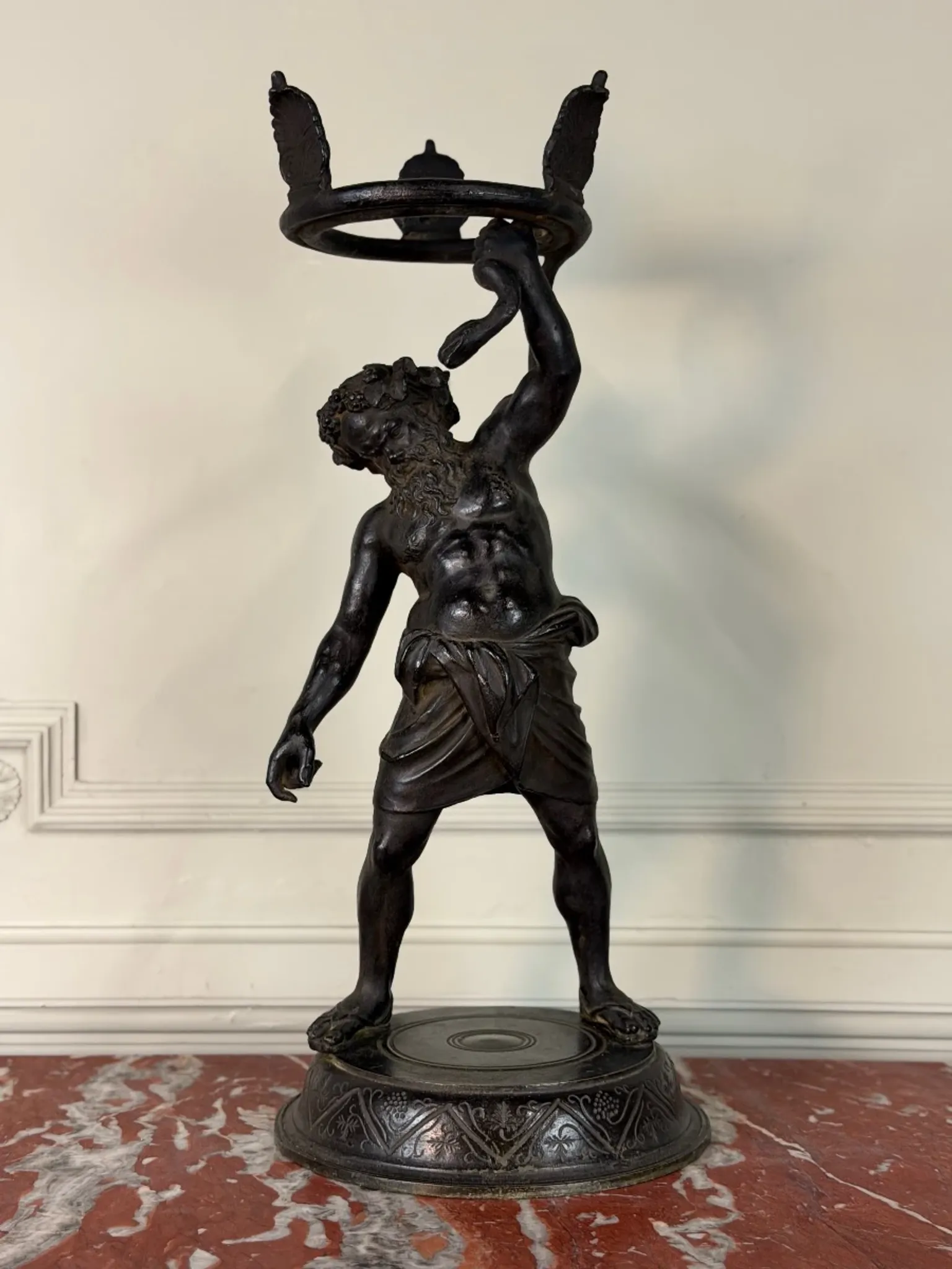 Drunken Silenus, black patinated bronze after the Antique circa 1880
