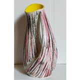 Free-form ceramic vase by R. Dupanier with abstract decoration from the 50s
