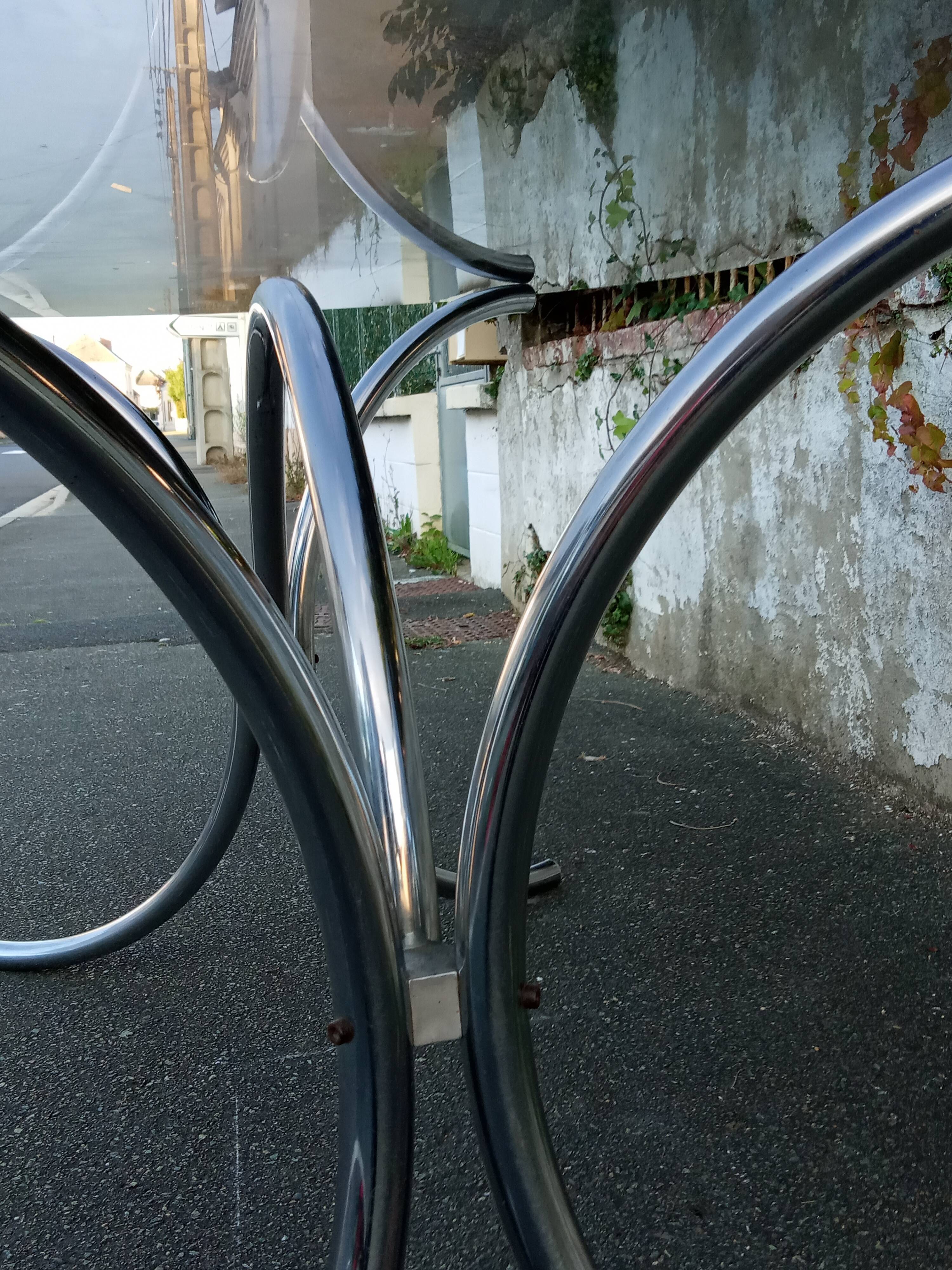 Oval table smoked glass and chrome 70s