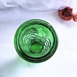 Large green glass vase from vintage Empoli Italy