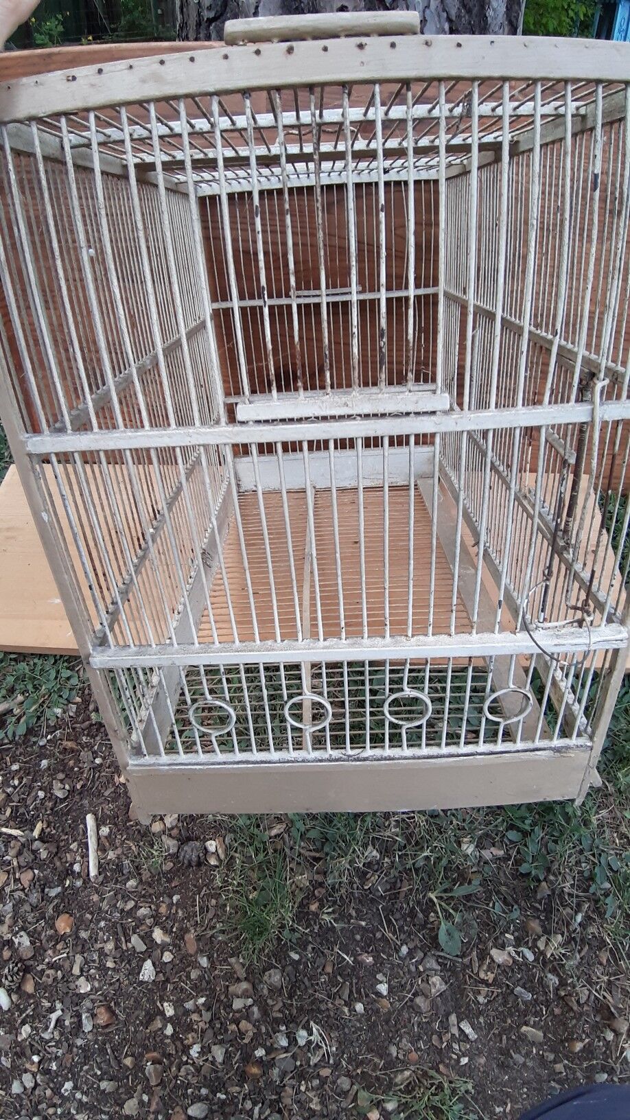 large wooden and iron birdcage 1930s