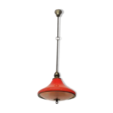 Suspension vintage en verre et laiton / Italie, 1960