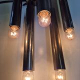 3 large 1960s wall lights in nickel-plated brass