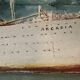Oil on canvas Alain Chaussois (1950-2018) – Ocean liner Arcadia in the