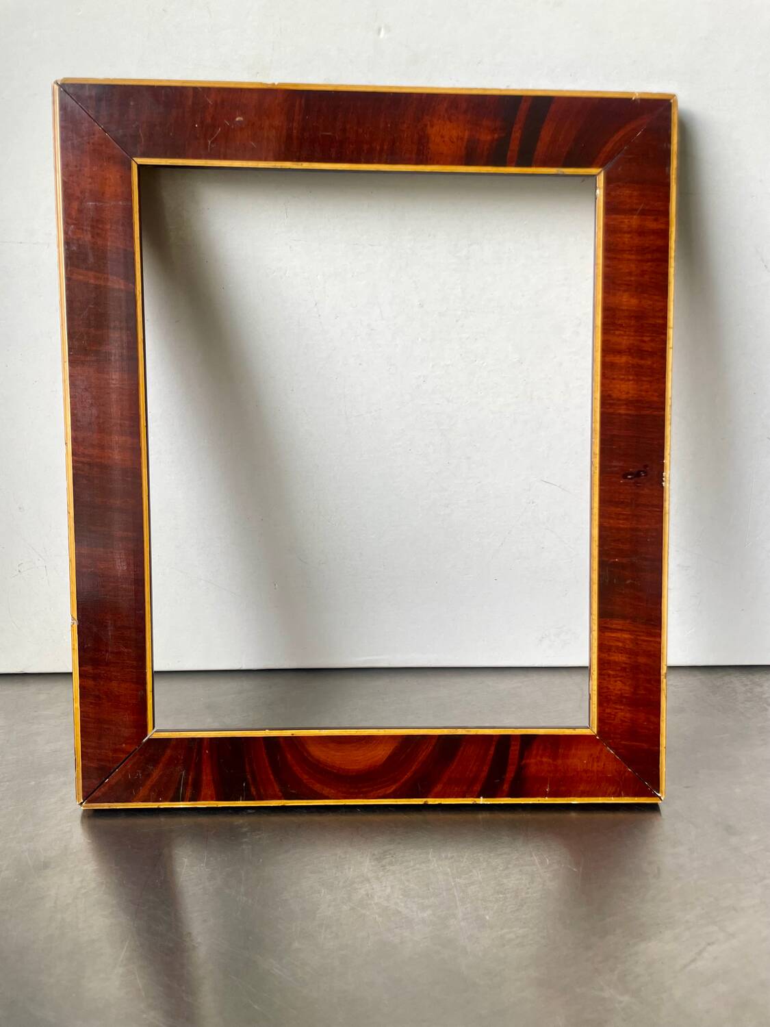 Antique Wooden  Frame intarsia borders 26.5 cm x 22.5  cm