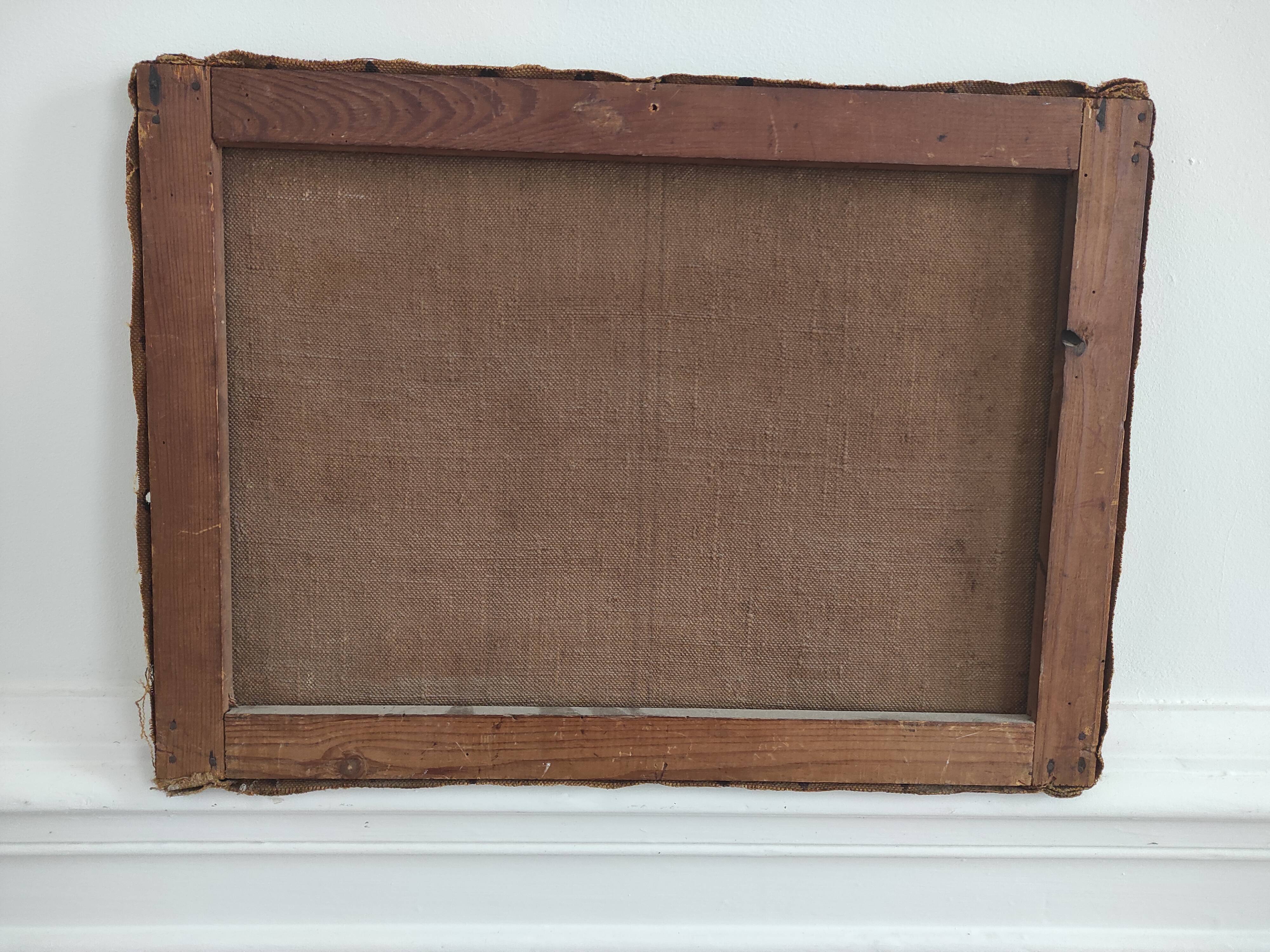 Painting on linen bouquet of flowers