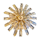 Wall sconce Venini crystal sun with golden structure