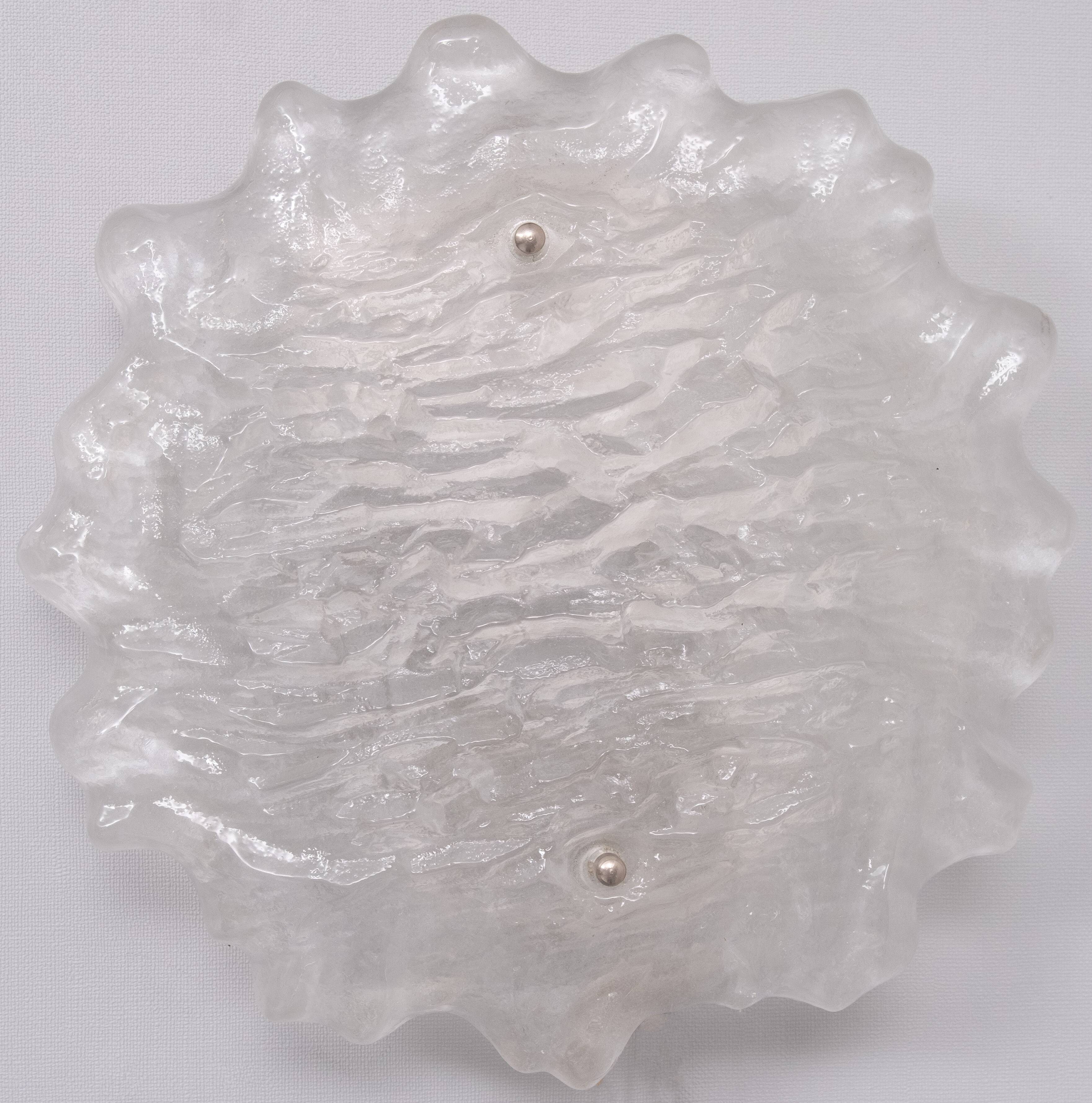 J.T. Kalmer Frosted Glass wall lamp 1960s Austria