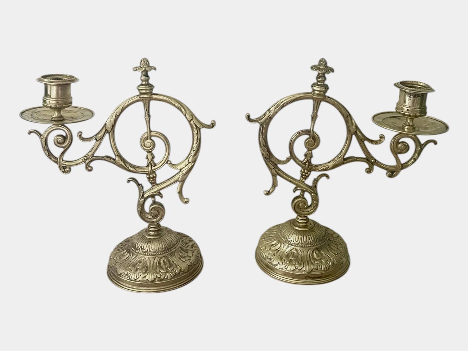 Pair of 19th century bronze candlesticks