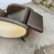 Vintage 50 faux leather reclining lounge chair with footrest