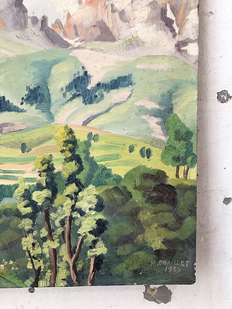 Oil painting landscape mountain 1939