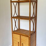 VINTAGE Bamboo Wicker Shelf